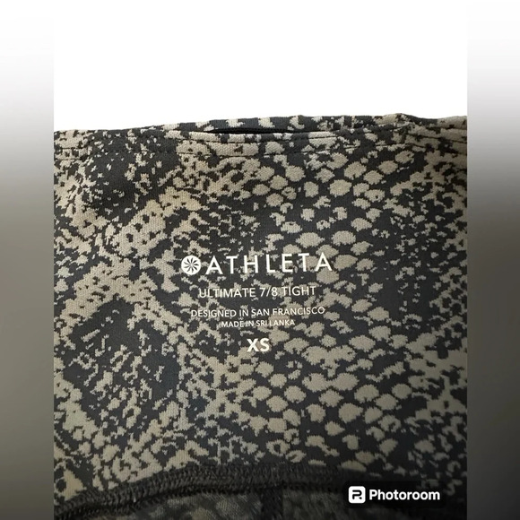 ATHLETA XS Ultimate Stash  Snake Print 7/8 Tights Crop Yoga Pants EUC - Picture 4 of 7